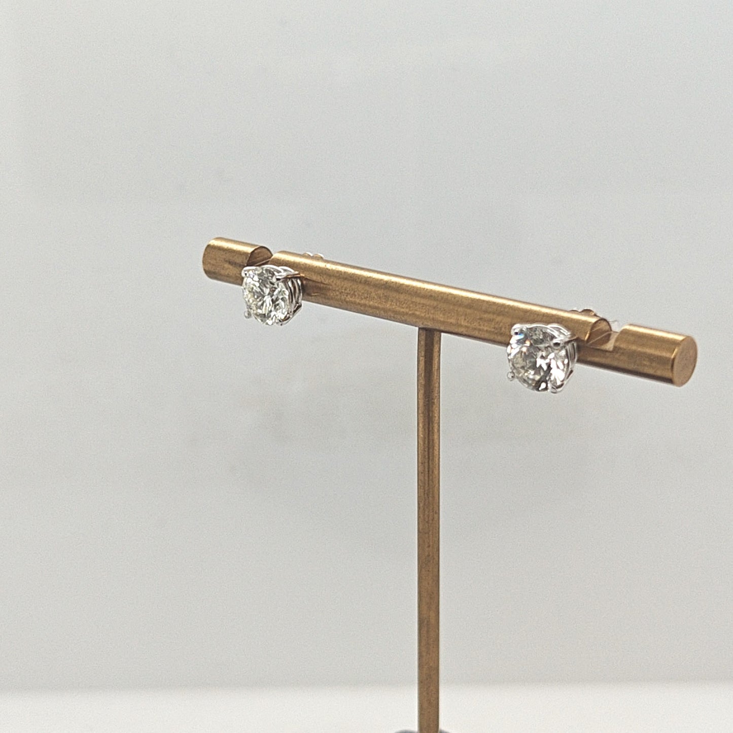 DIAMOND STUD EARRINGS 14KT 2.11CTW WHITE GOLD