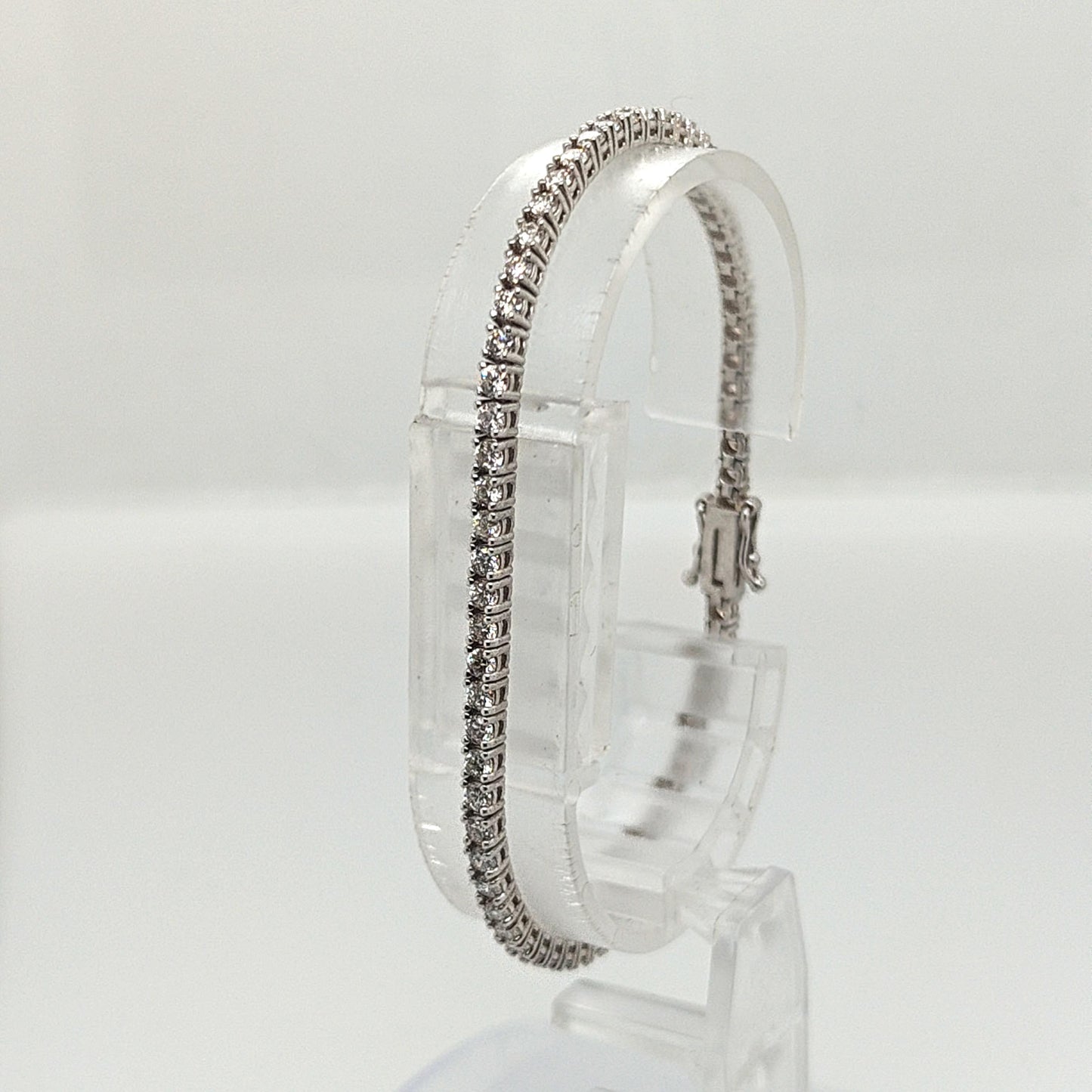 DIAMOND TENNIS BRACELET 3.01CTW WHITE GOLD