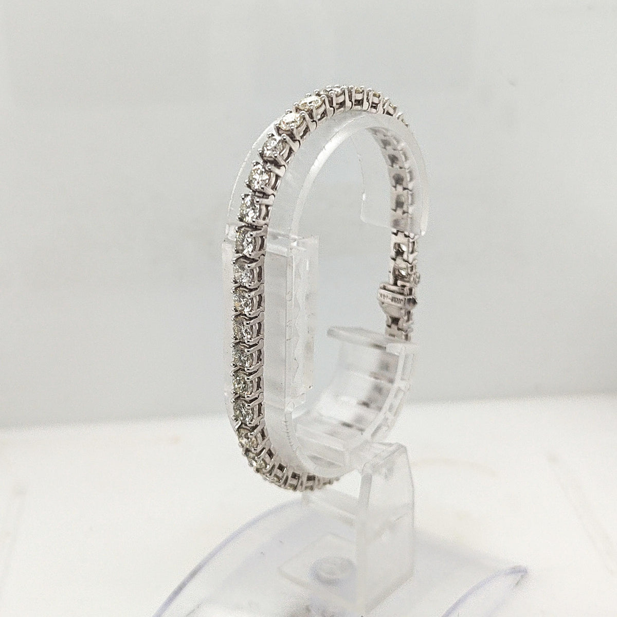 DIAMOND TENNIS BRACELET 10.38CTW WHITE GOLD