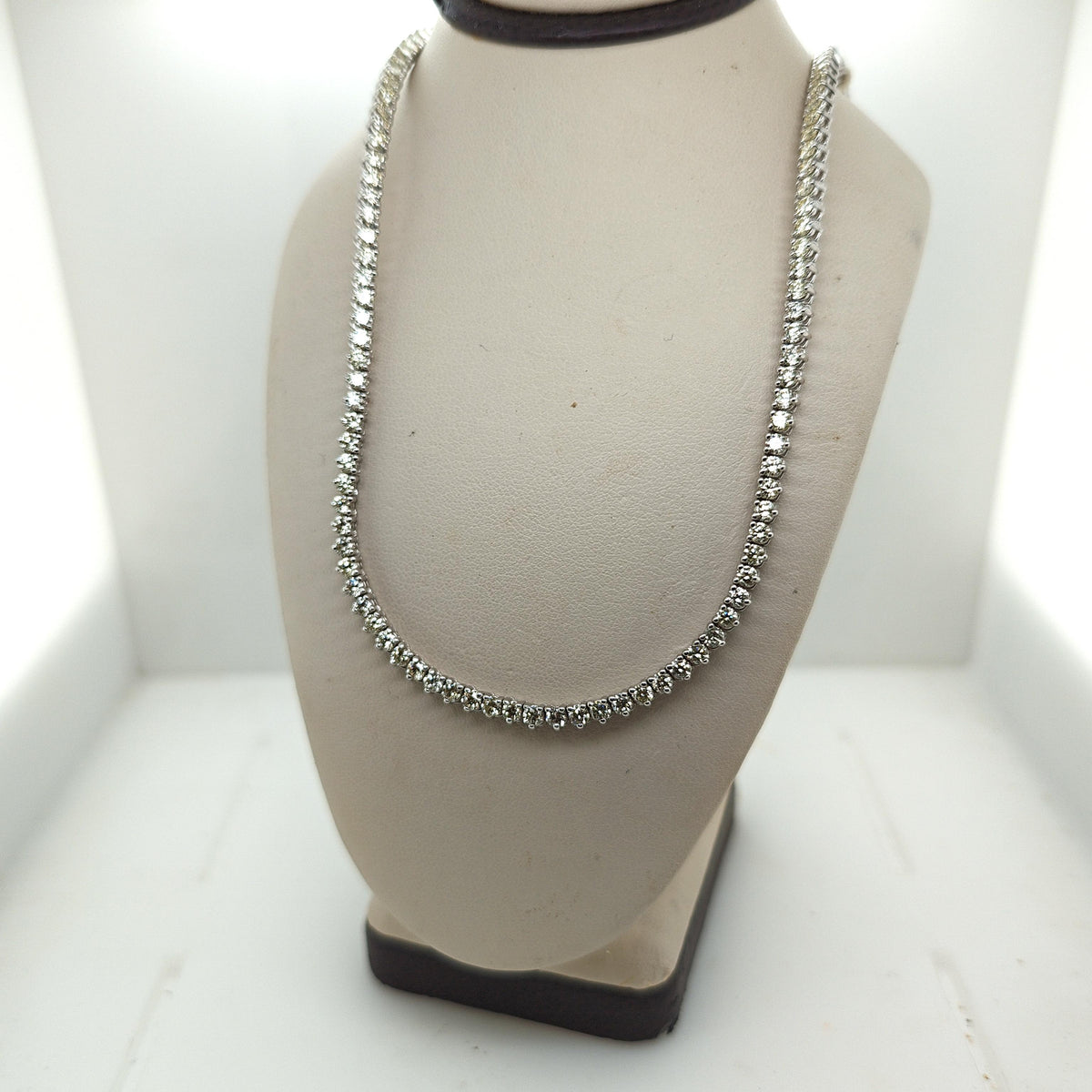 DIAMOND TENNIS NECKLACE 14KT 9.45CTW WHITE GOLD