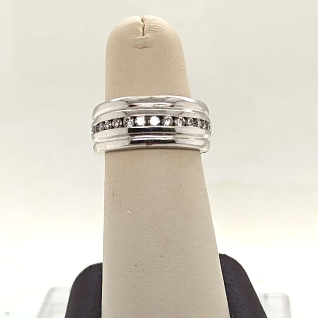 DIAMOND HALF ETERNITY BAND RING 0.45CTW WHITE GOLD