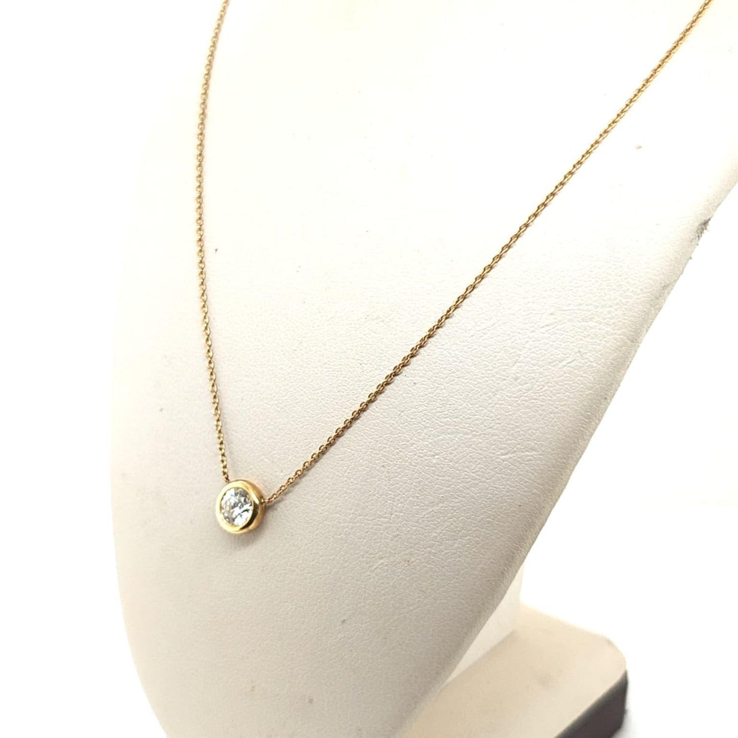 ROBERTO COIN DIAMOND SOLITAIRE 0.60CT PENDANTNECKLACE YELLOW GOLD