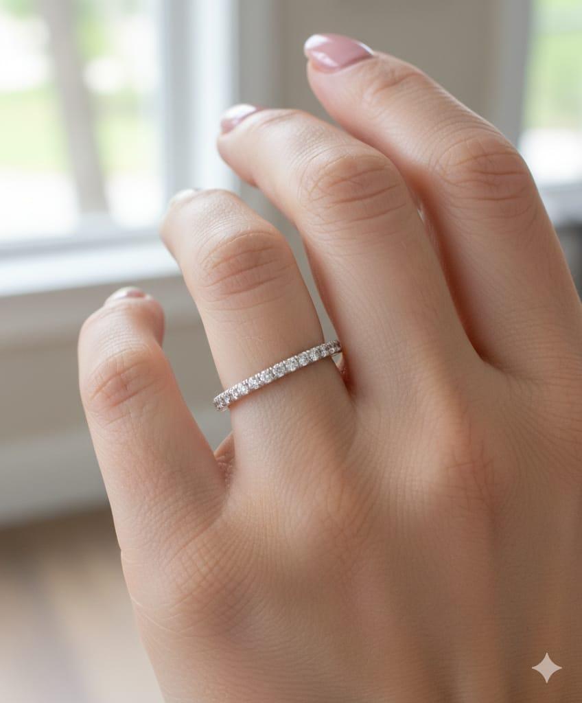 DIAMOND ETERNITY BAND RING 0.90CTW WHITE GOLD