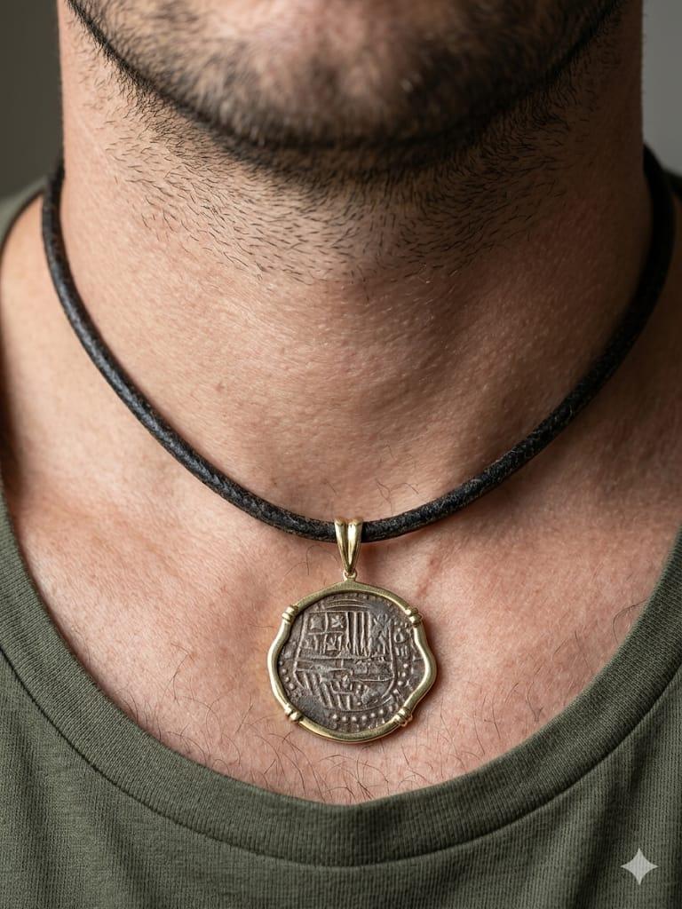 PIECE OF EIGHT PENDANT REPRODUCTION YELLOW GOLD