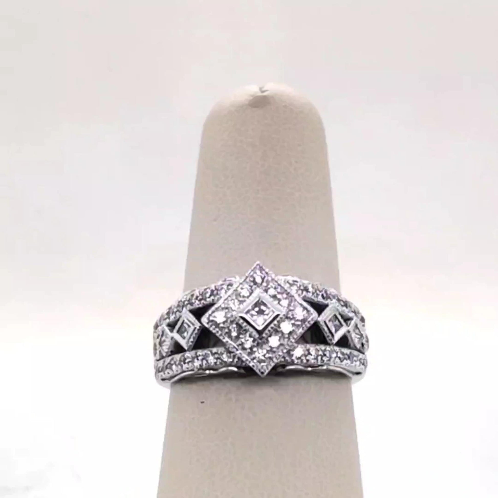 Open Filagree Diamond Ring 18K WG