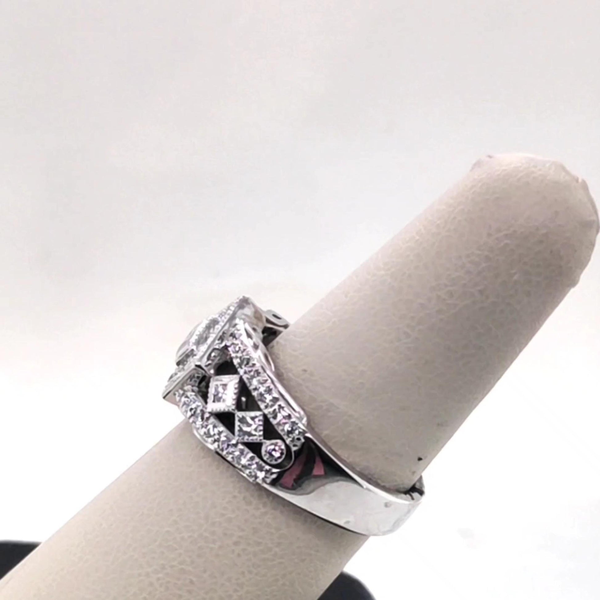 Open Filagree Diamond Ring 18K WG