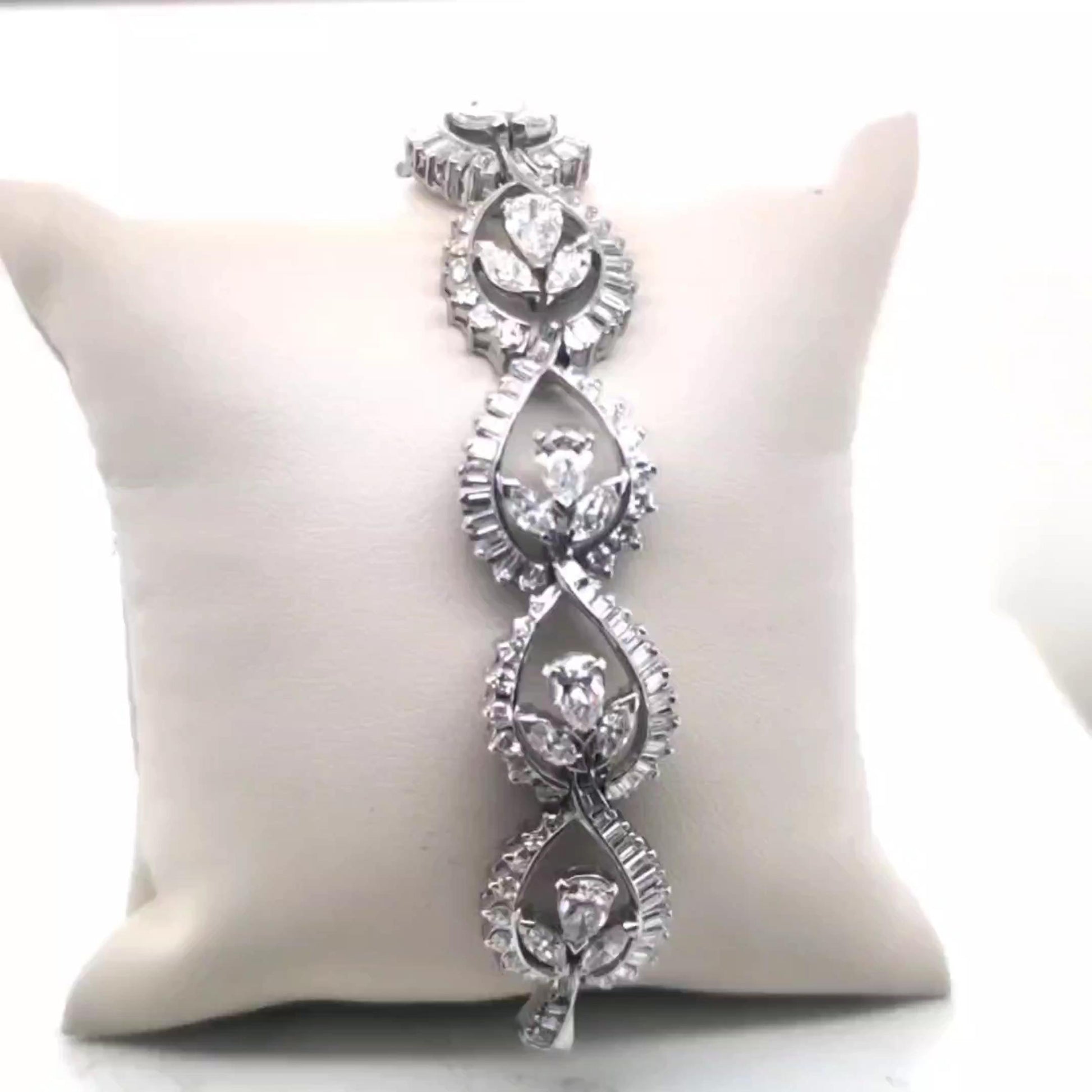 Diamond Flower Bracelet Platinum 12.85CTW