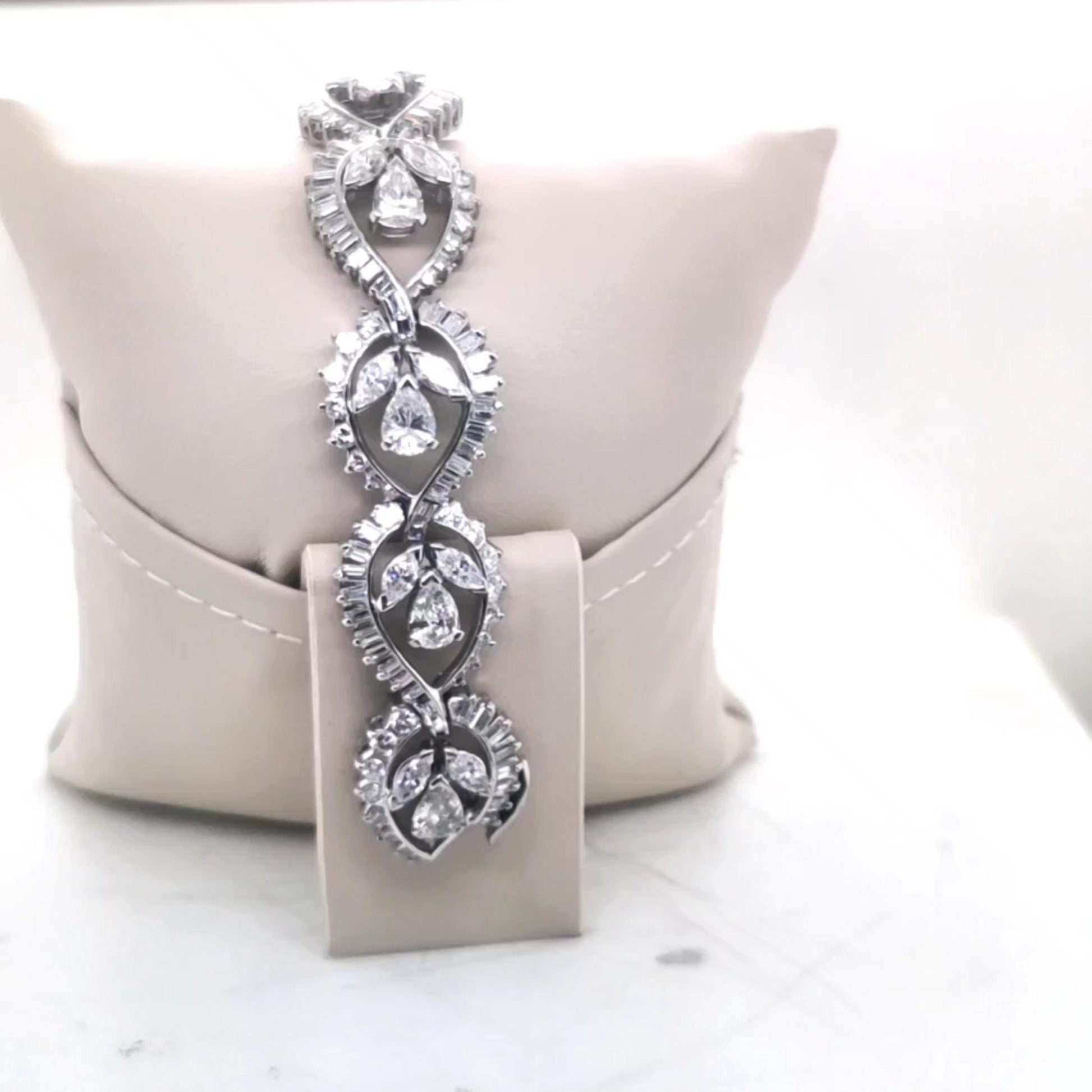 Diamond Flower Bracelet Platinum 12.85CTW