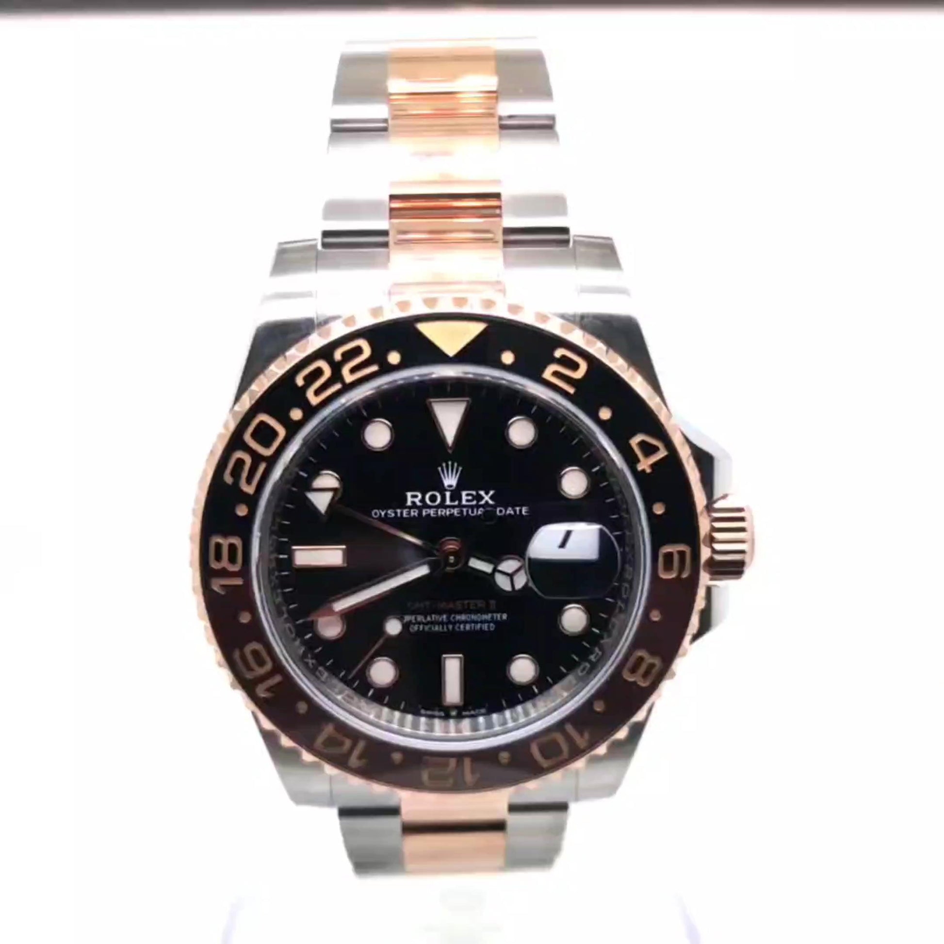 Rolex GMT-Master II Root beer Two Tone Rose Gold W/Card