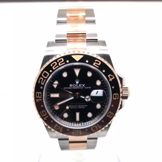 Rolex GMT-Master II Root beer Two Tone Rose Gold W/Card