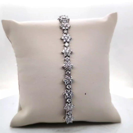 DIAMOND CLUSTER BRACELET PLATINUM 6.02CTW