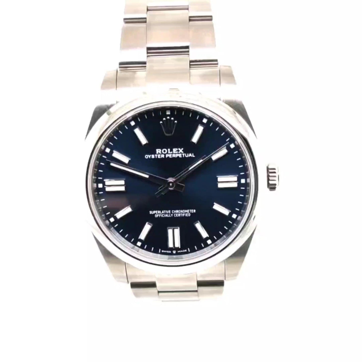 ROLEX OYSTER PERPETUAL 41MM BLUE DIAL WITH CARD