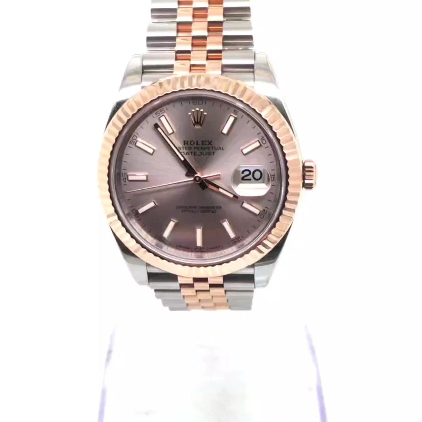 ROLEX DATEJUST 41MM TWO TONE ROSE GOLD WITH CARD