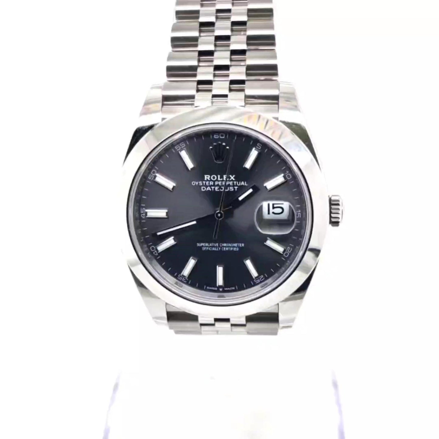 ROLEX DATEJUST 41MM RHODIUM DIAL WITH CARD