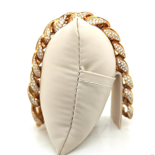 DIAMOND PAVE BRACELET 18K YELLOW GOLD WIDE HEAVY