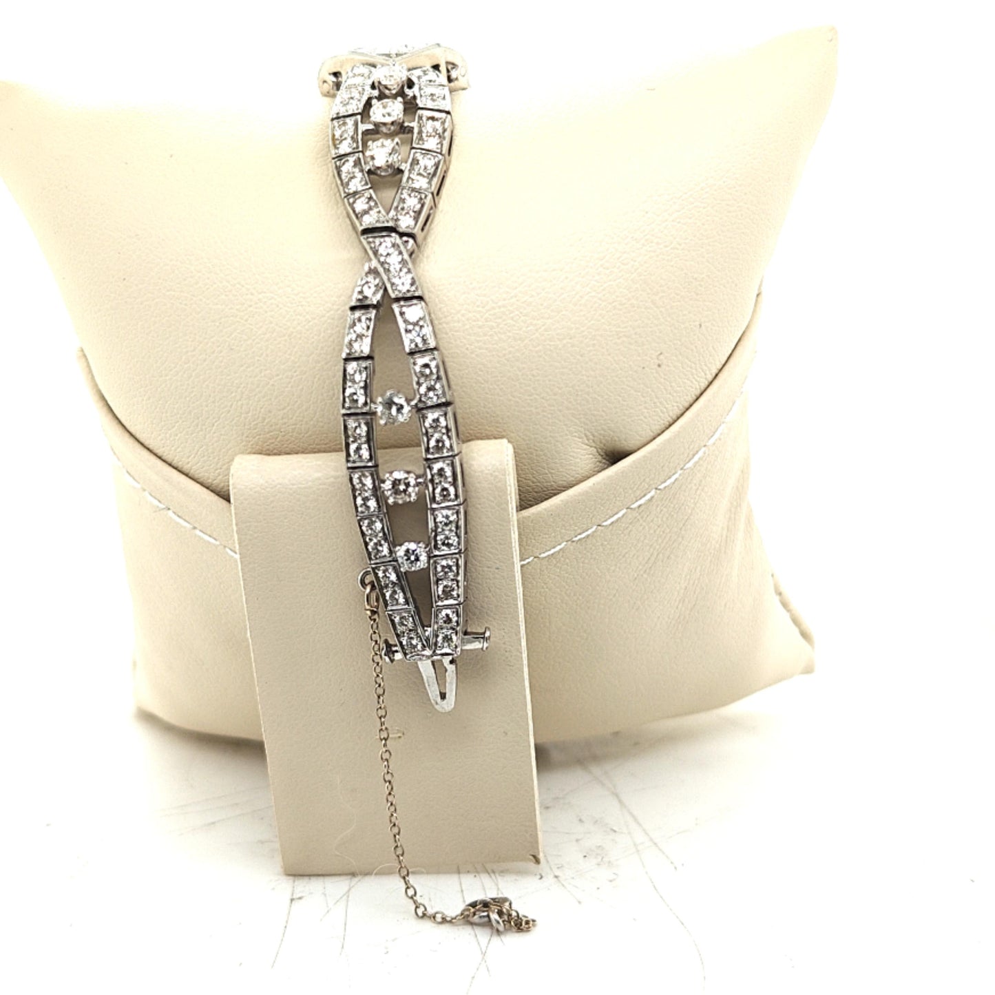 DECO STYLE PLATINUM DIAMOND BRACELET