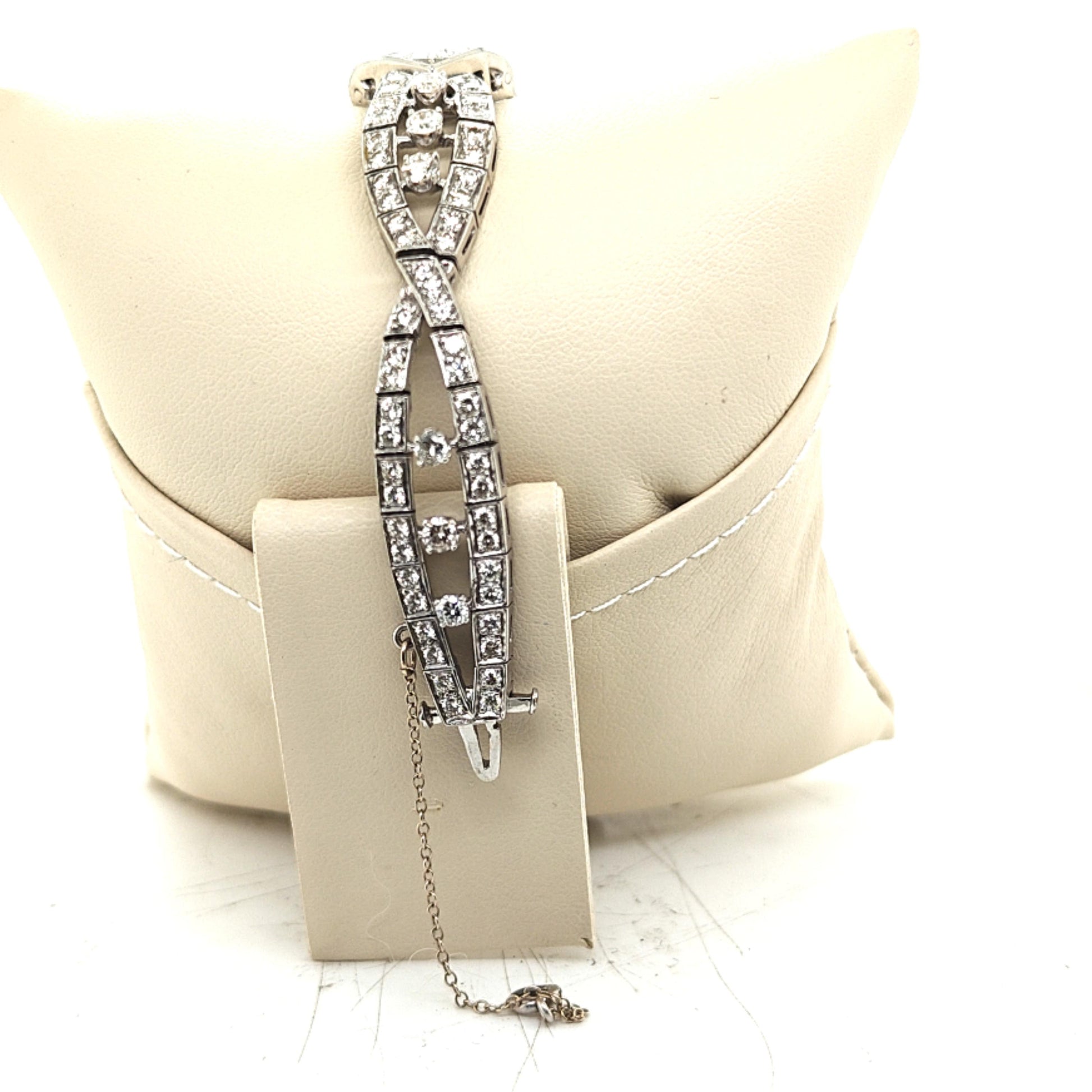 DECO STYLE PLATINUM DIAMOND BRACELET