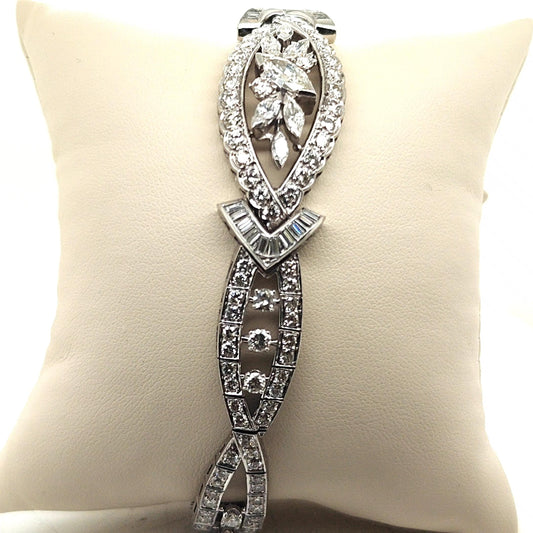 DECO STYLE PLATINUM DIAMOND BRACELET