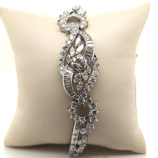 DECO STYLE PLATINUM DIAMOND BRACELET