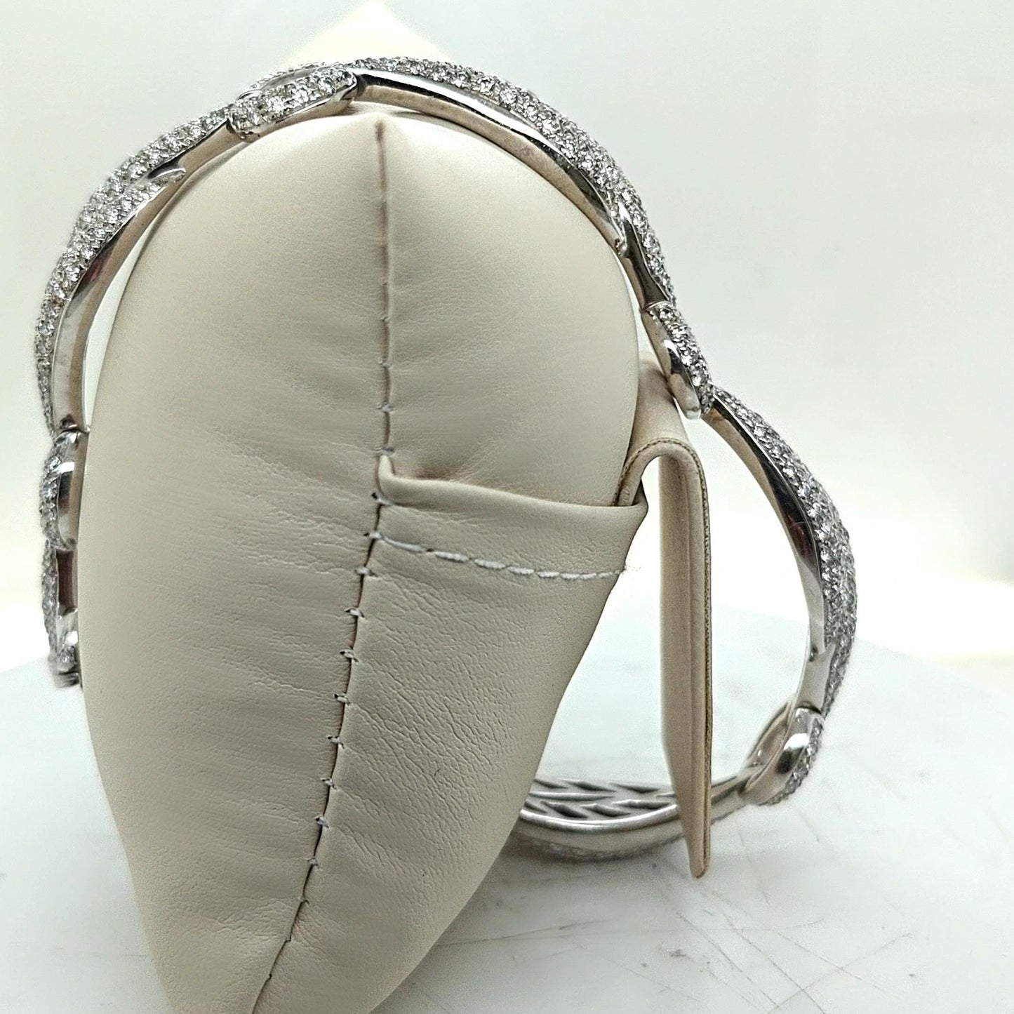 PAVE DIAMOND LINK  BRACELET 18K WHITE GOLD