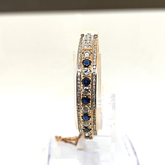 BANGLE BRACELET DIAMOND AND SAPPHIRE 18KT YELLOW GOLD