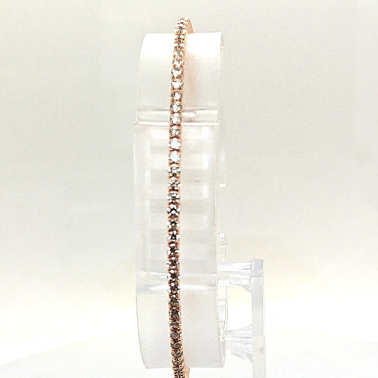 BANGLE BRACELET FLEXIBLE ROSE GOLD AND DIAMONDS