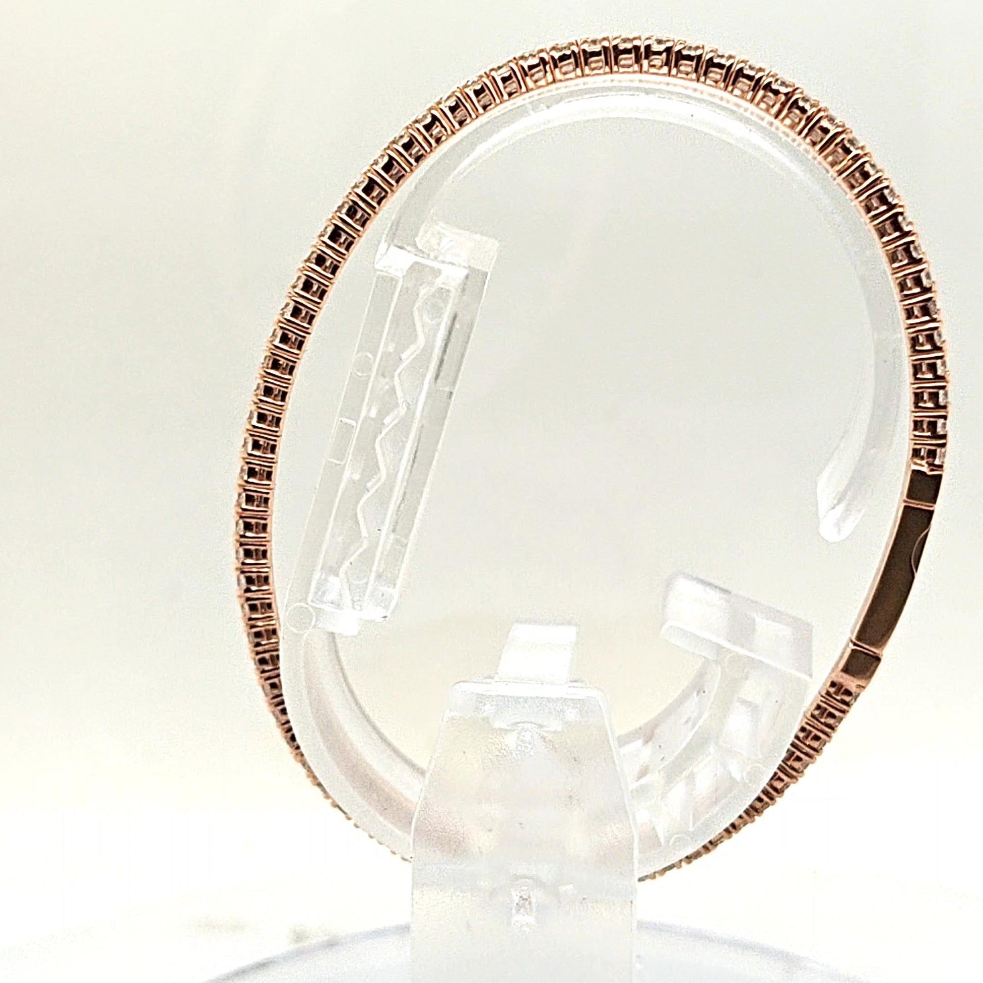 BANGLE BRACELET FLEXIBLE ROSE GOLD AND DIAMONDS