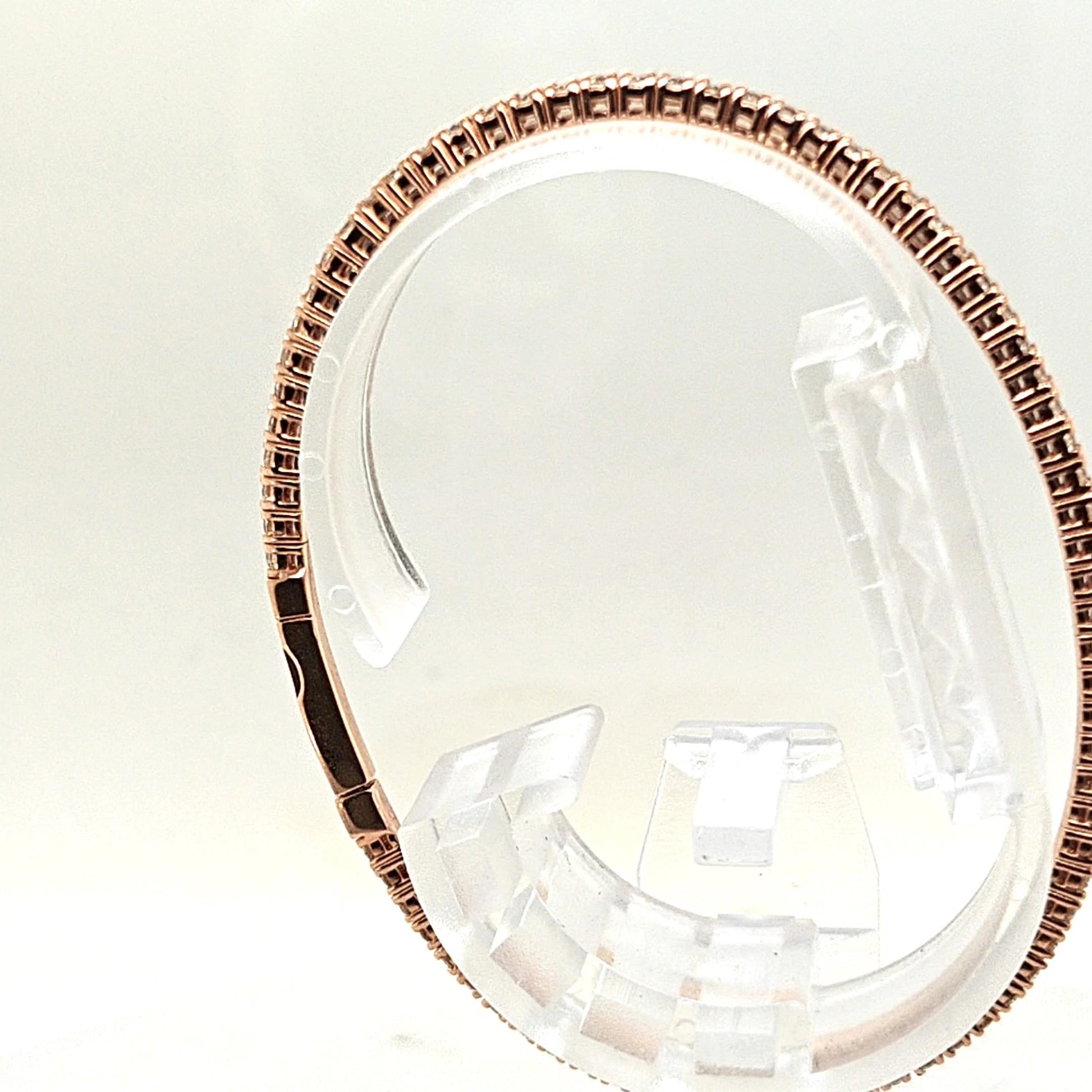 BANGLE BRACELET FLEXIBLE ROSE GOLD AND DIAMONDS