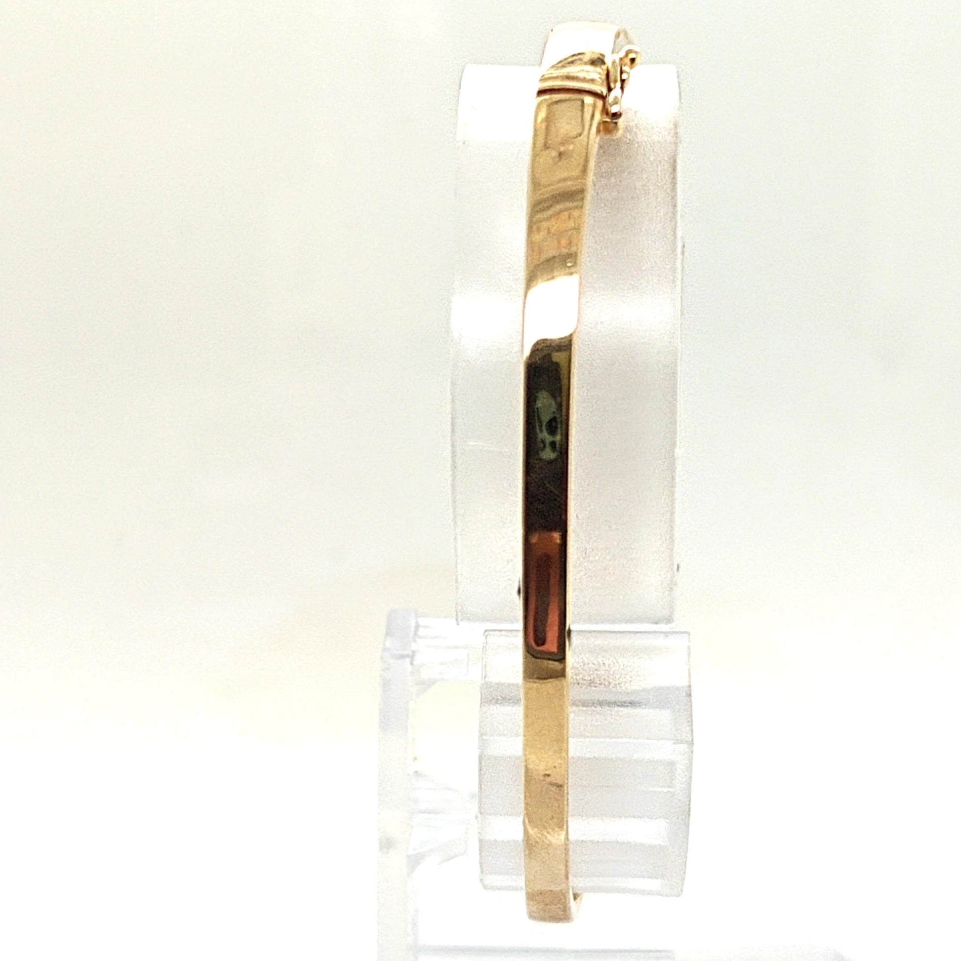 BANGLE BRACELET 2 ROW CHANNEL SET DIAMONDS IN YELLOW GOLD