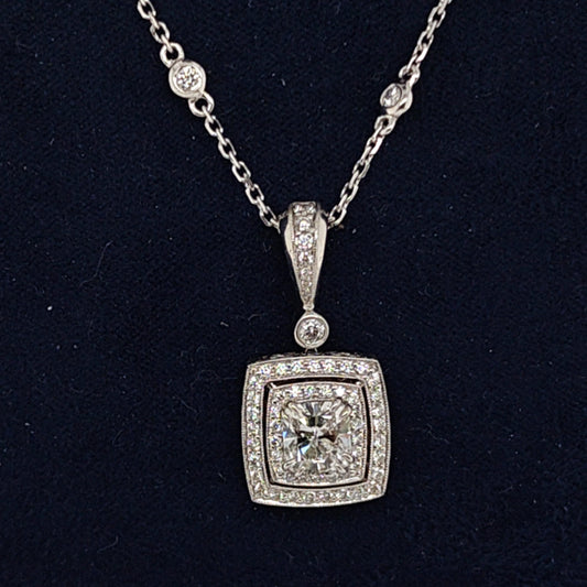 BEAUDRY DIAMOND PENDANT ON DIAMOND NECKLACE