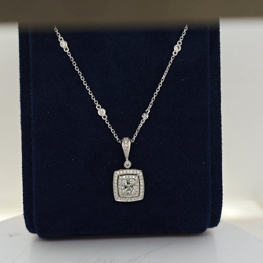 BEAUDRY DIAMOND PENDANT ON DIAMOND NECKLACE