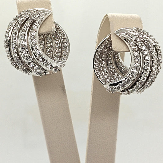 DIAMOND PAVE FLIP CUFF EARRINGS 18KT WHITE GOLD 6.02CT