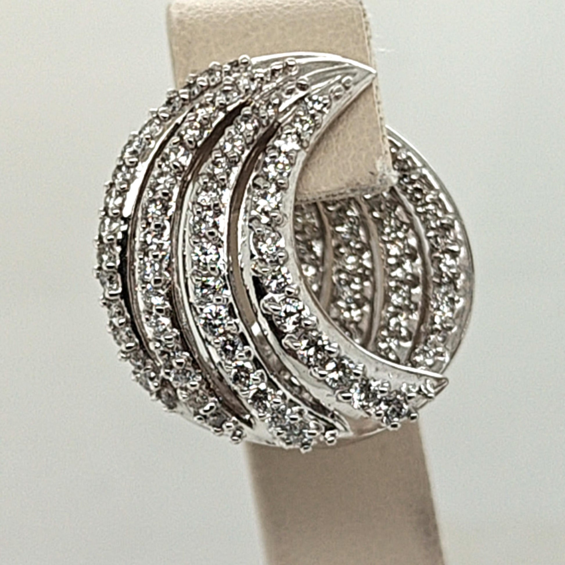 DIAMOND PAVE FLIP CUFF EARRINGS 18KT WHITE GOLD 6.02CT