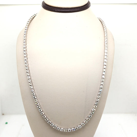 DIAMOND TENNIS NECKLACE 14K WHITE GOLD 6.59CT