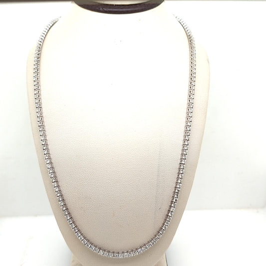 DIAMOND TENNIS NECKLACE 14K WHITE GOLD 5.07CT