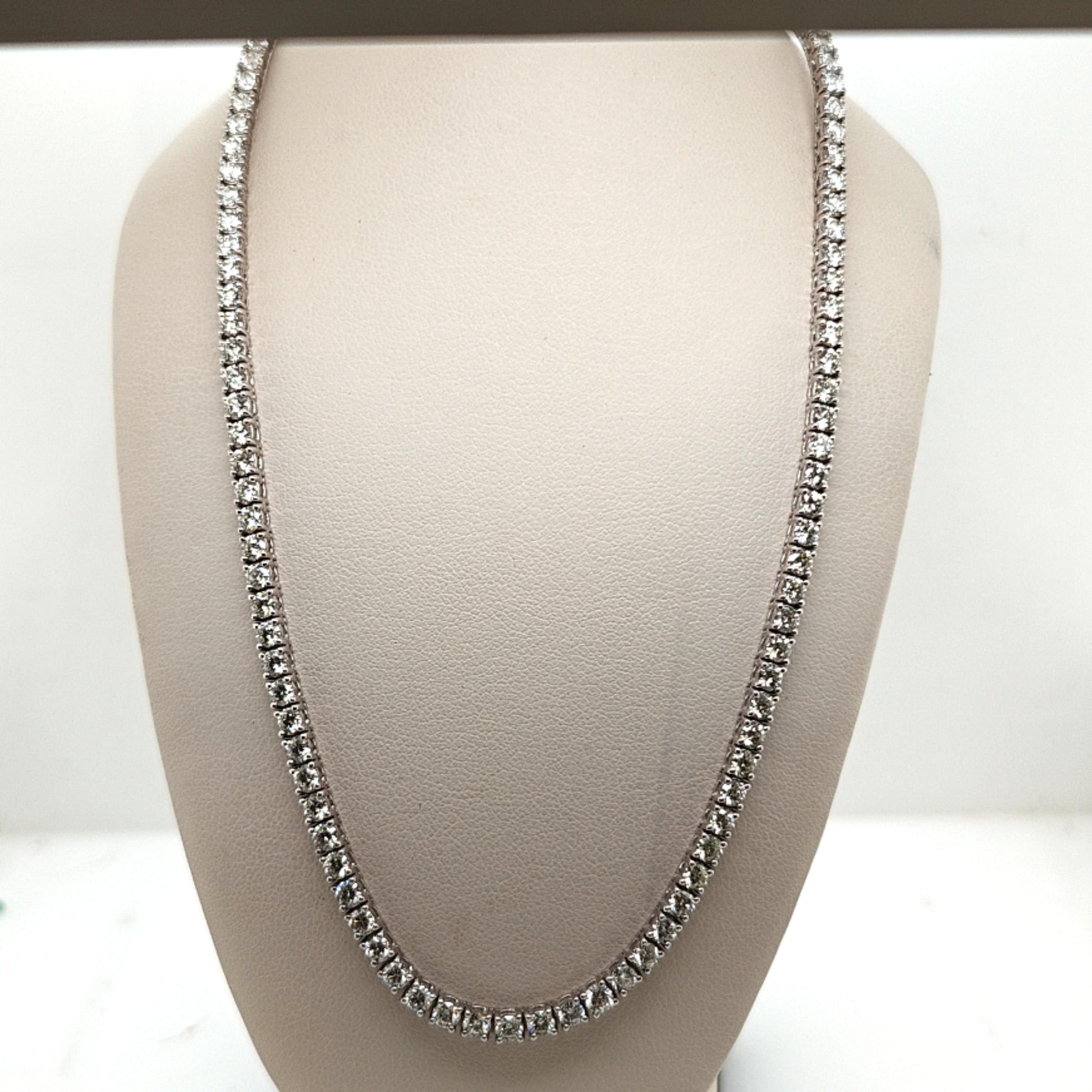 DIAMOND TENNIS NECKLACE 12.35CT WHITE GOLD