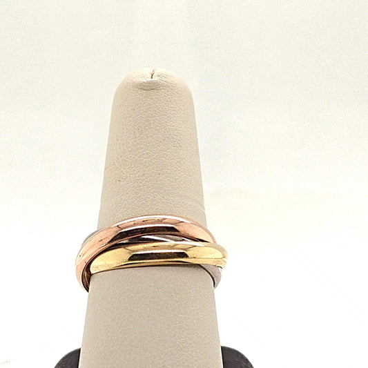 CARTIER TRINITY ROLLING RING TRI COLOR GOLD