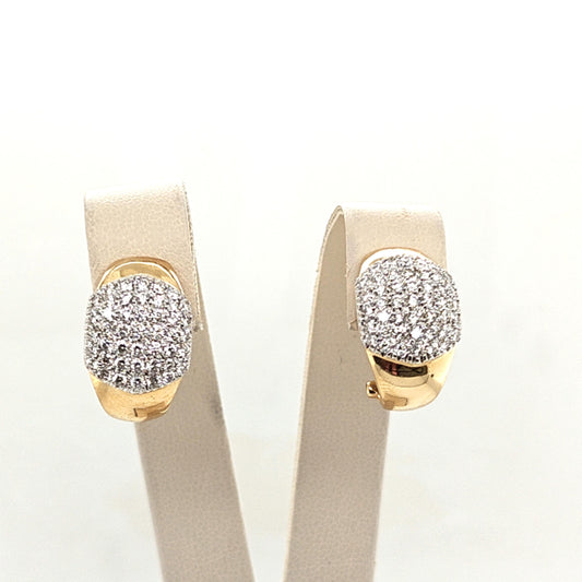 DIAMOND HUGGIE EARRINGS YELLOW GOLD 1.45CT