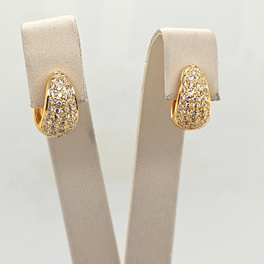 DIAMOND HUGGIE EARRINGS YELLOW GOLD 1.65CT