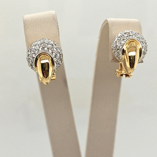 CHIMENTO DIAMOND EARRINGS YELLOW & WHITE GOLD 1.65CTW