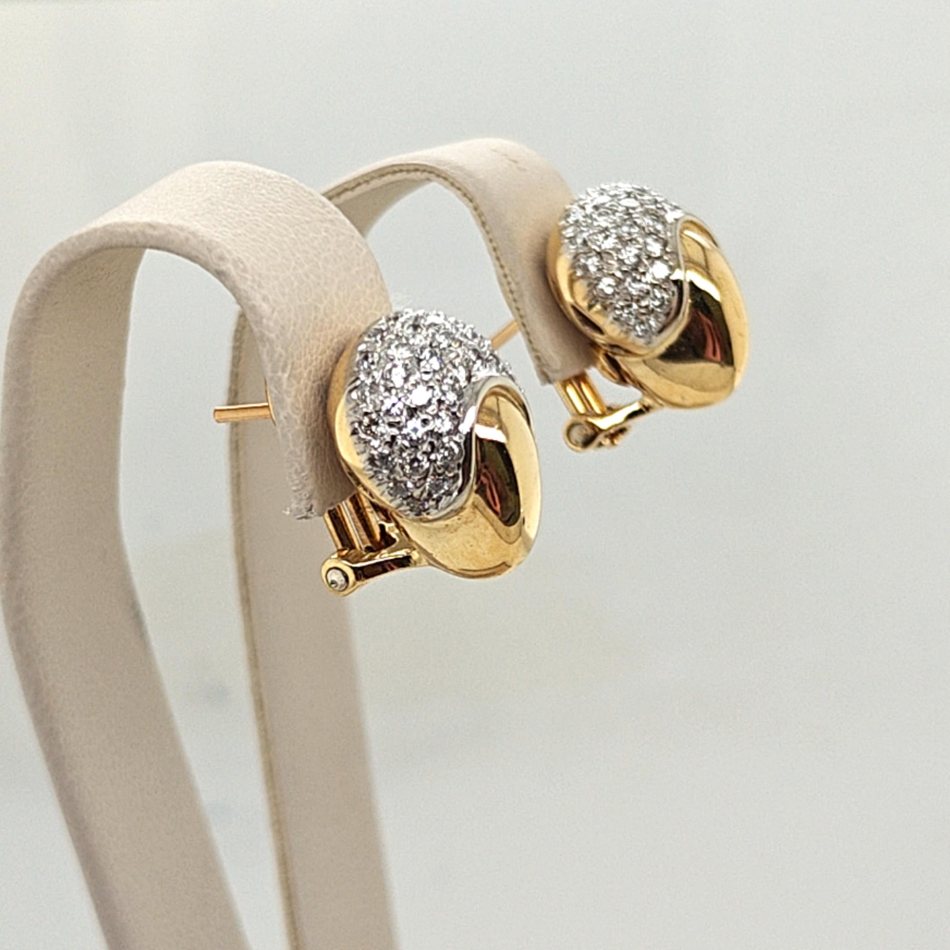 CHIMENTO DIAMOND EARRINGS YELLOW & WHITE GOLD 1.65CTW