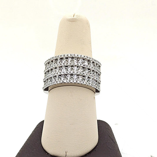PLATINUM  DIAMOND BAND WIDE 3.65CT