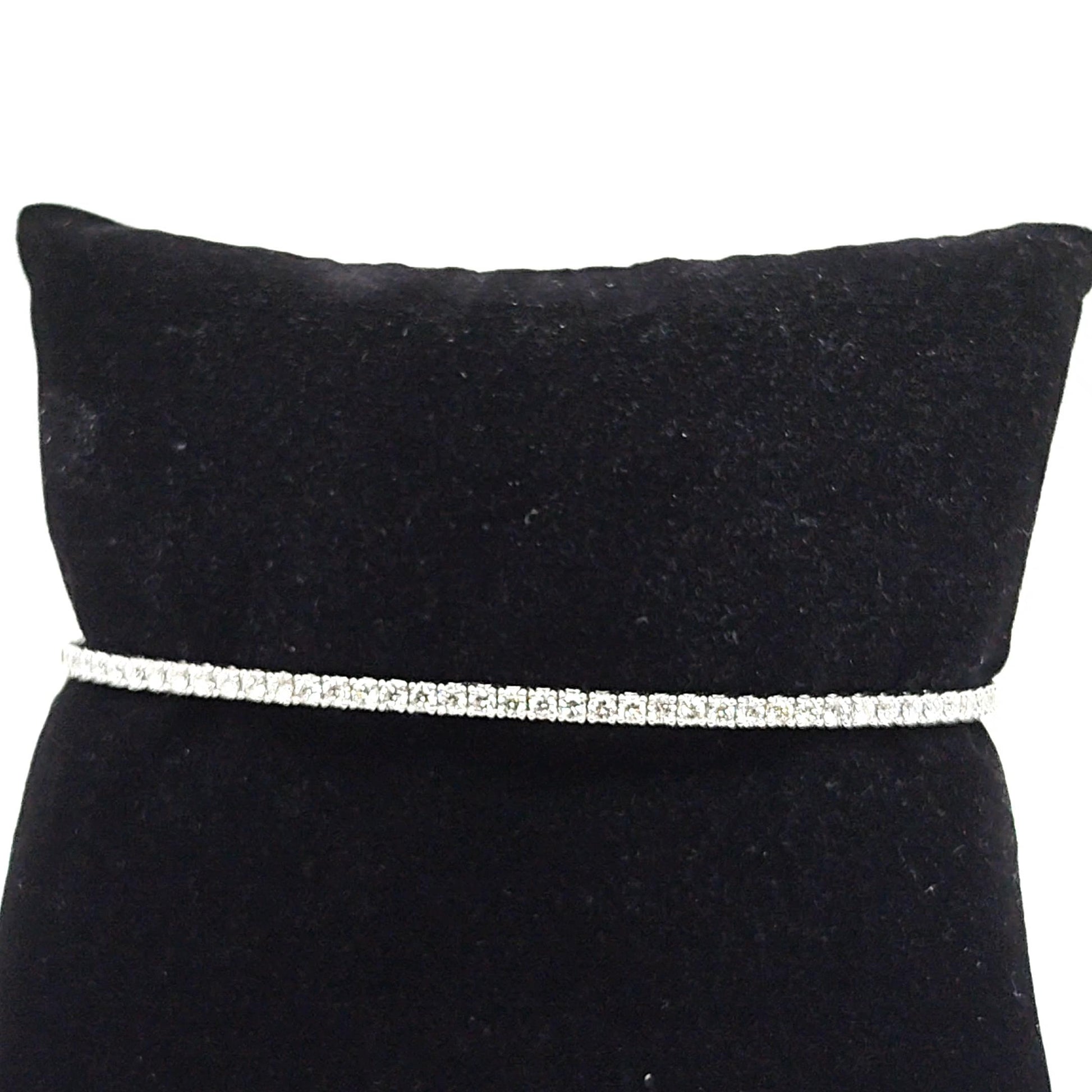 DIAMOND BANGLE BRACELET FLEXIBLE WHITE GOLD 1.08CT