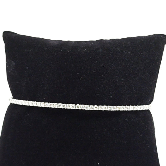 DIAMOND BANGLE BRACELET FLEXIBLE WHITE GOLD 1.08CT