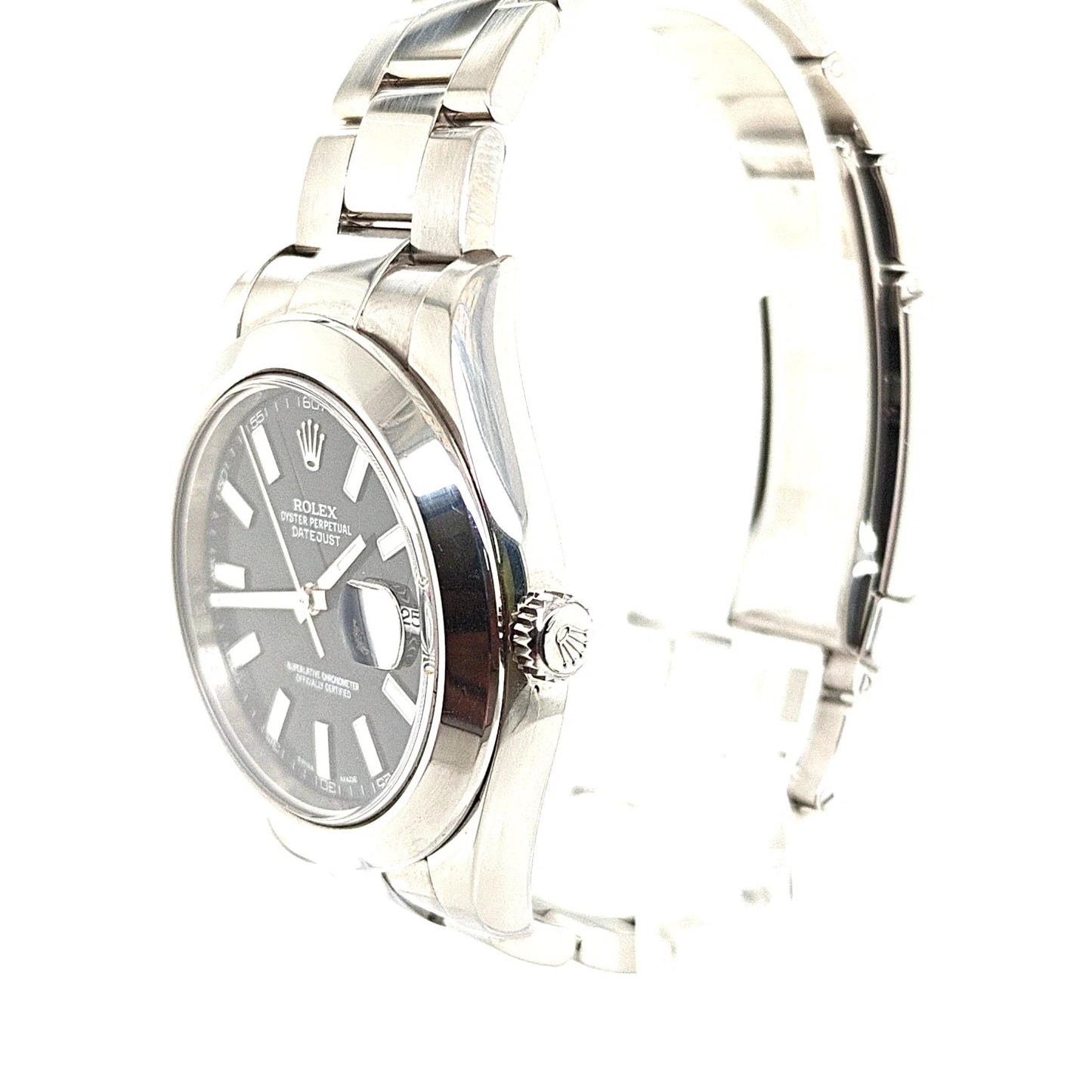 ROLEX DATEJUST 41MM STEEL OYSTER BLACK DIAL