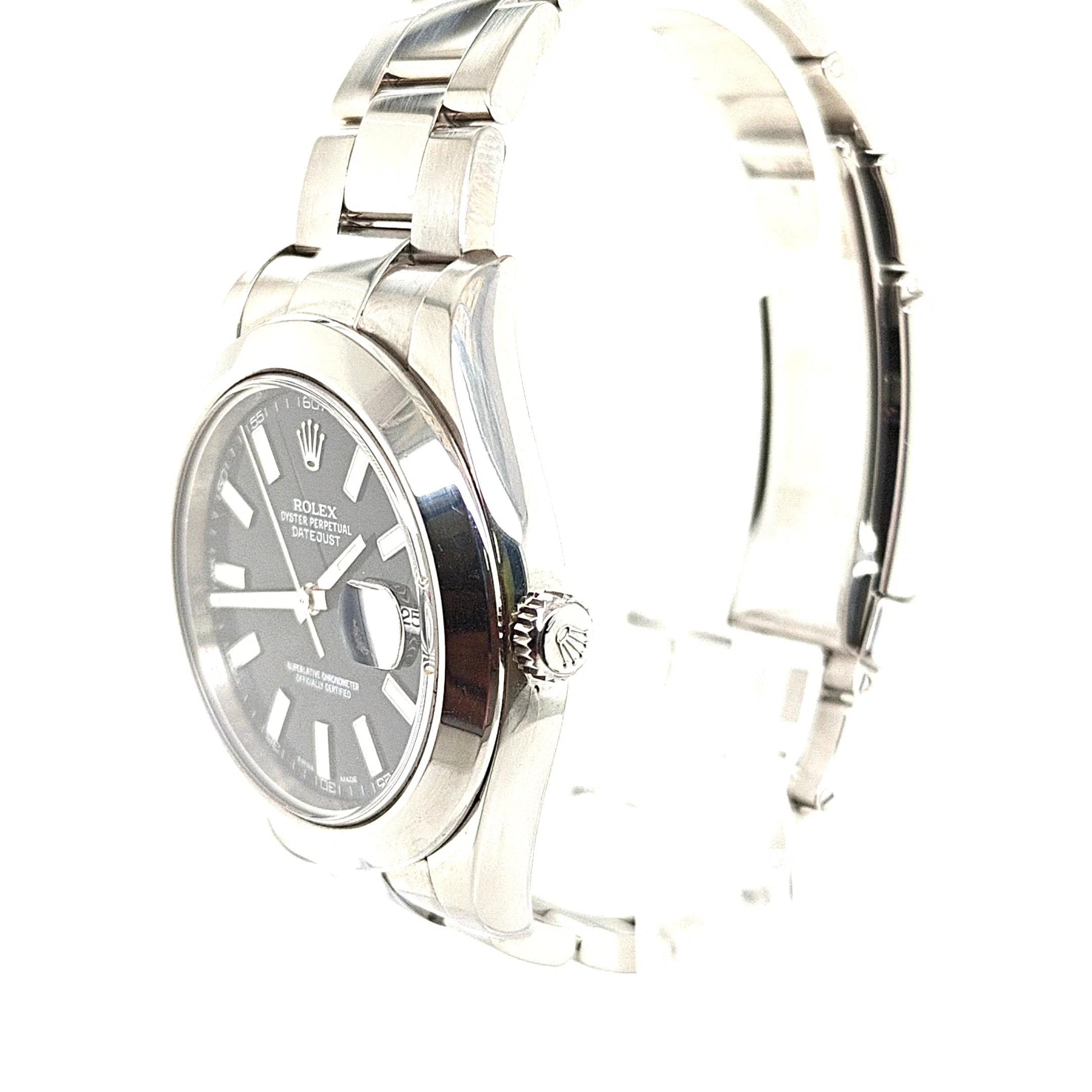 ROLEX DATEJUST 41MM STEEL OYSTER BLACK DIAL
