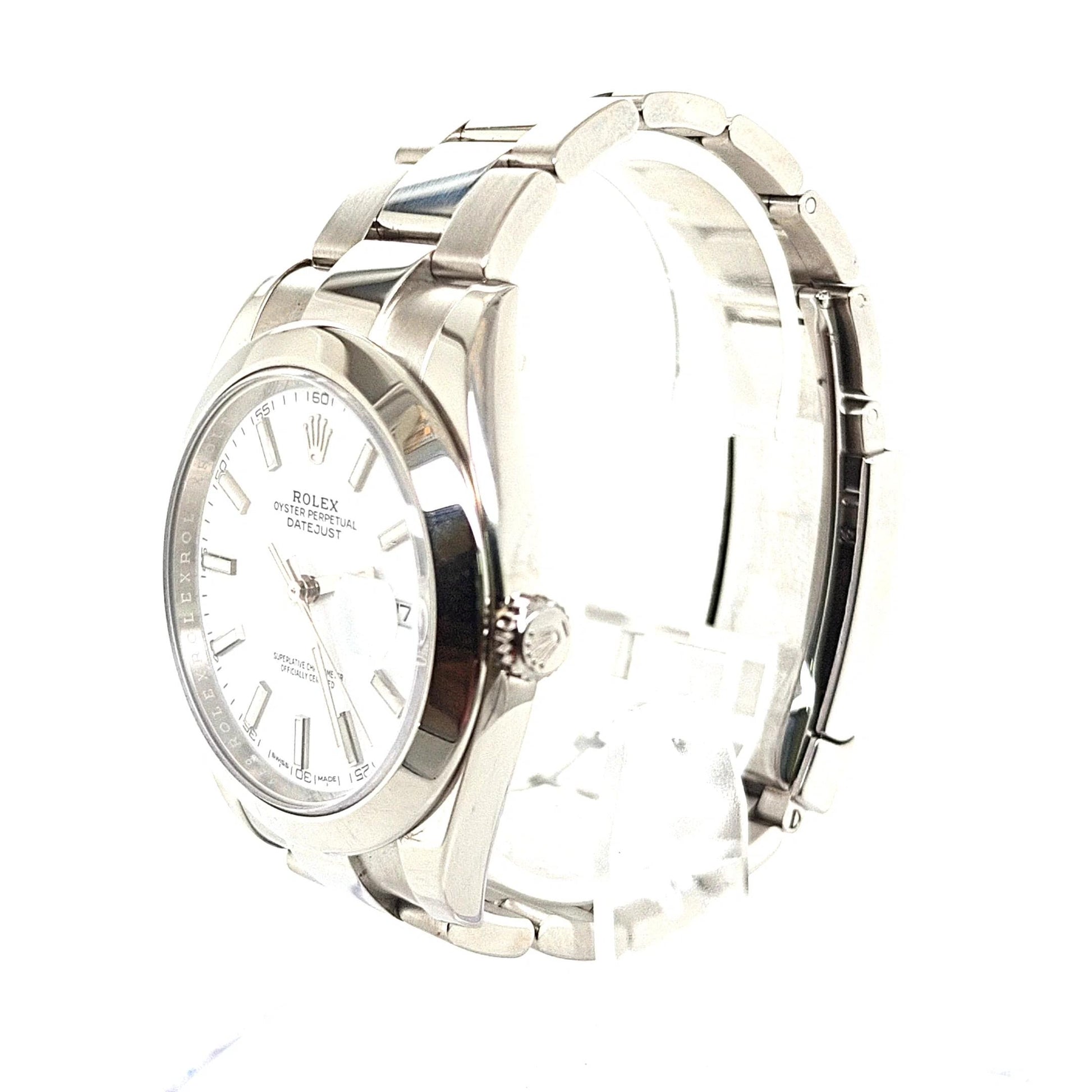 ROLEX DATEJUST 41MM STEEL OYSTER WHITE DIAL