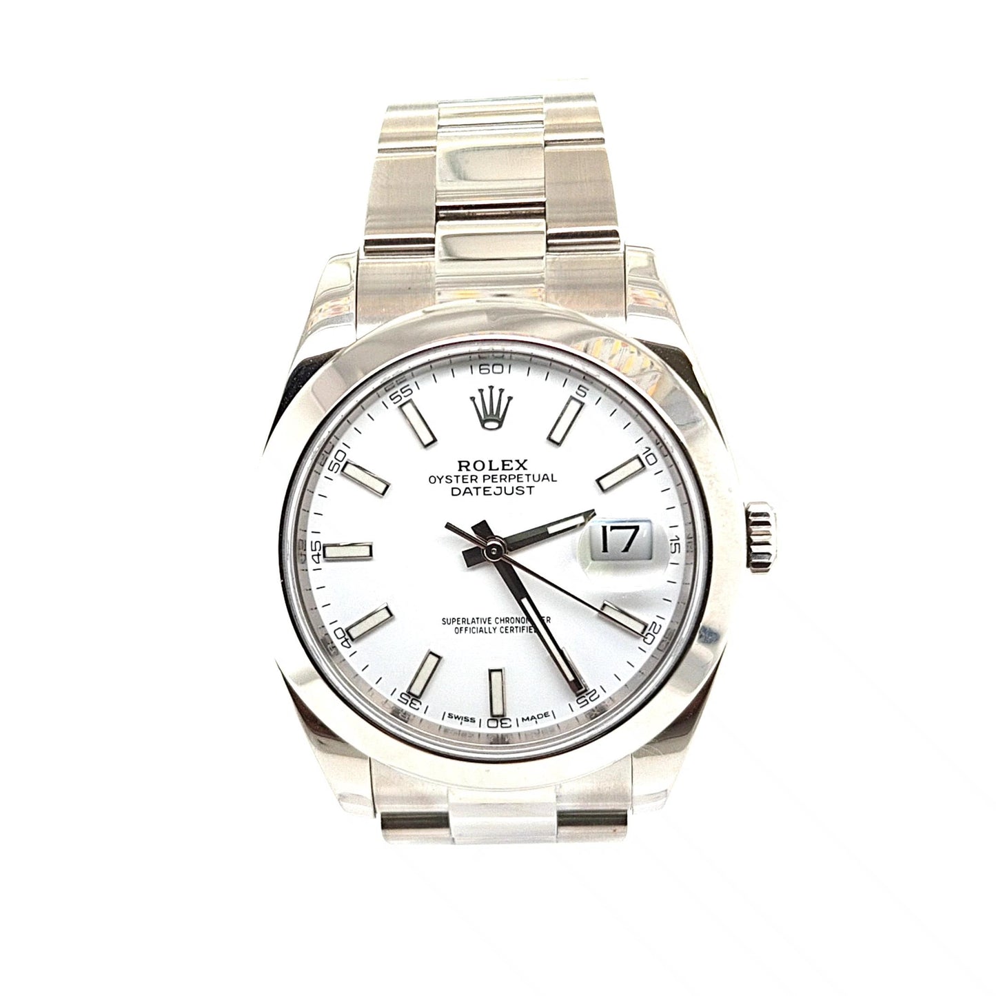 ROLEX DATEJUST 41MM STEEL OYSTER WHITE DIAL