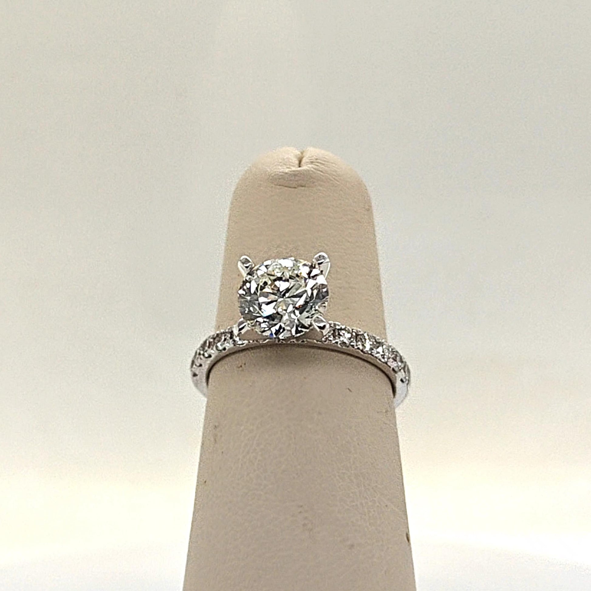 DIAMOND ENGAGEMENT RING 2.01CT GIA J-SI2 WHITE GOLD
