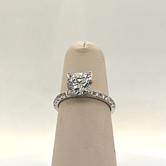 DIAMOND ENGAGEMENT RING 2.01CT GIA J-SI2 WHITE GOLD